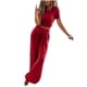 thumbnail image 2 of Puntoco Conjunto de dos piezas para mujer, de verano, manga corta, cuello redondo, pantalones largos, cómodo Puntoco Puntoco-115, 2 of 5