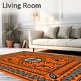 thumbnail image 2 of ODIKA 6'x9' Machine Washable Non-Slip Area Rug, Mystical Eastern Swirl Delicate High Traffic Rug with Pad, Orange, 545651, 2 of 8