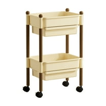 Matoen 2-Tier Rolling Storage Cart with Wheels & Drawers - Large Capacity Mobile Organizer for Kitchen, Living Room, Snacks & Home Essentials