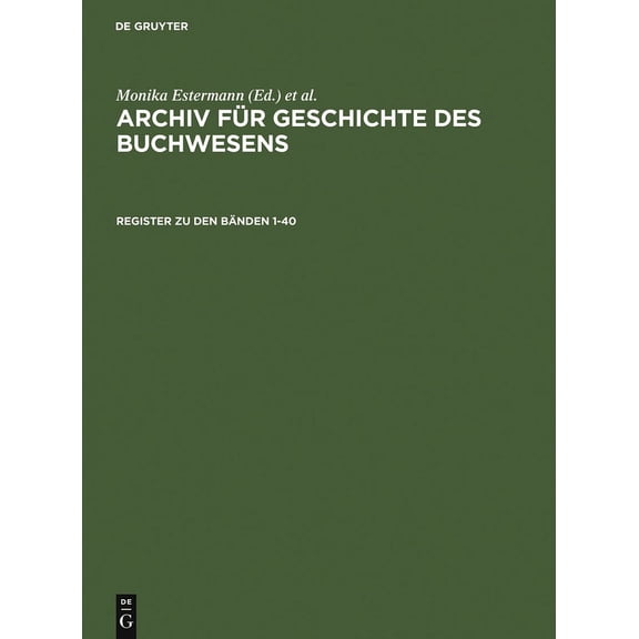 Register Zum Archiv Für Geschichte Des Buchwesens, (Hardcover)