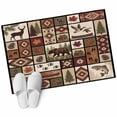 thumbnail image 6 of Country Patch Plaid Bathroom Rug Washable 2x3 Entryway Rug Non Slip Brown Farmhouse Retro Bear Deer Cabin Front Door Mat Low Pile Indoor Doormat Throw Floor Carpet for Kitchen Bedroom Entrance, 6 of 8