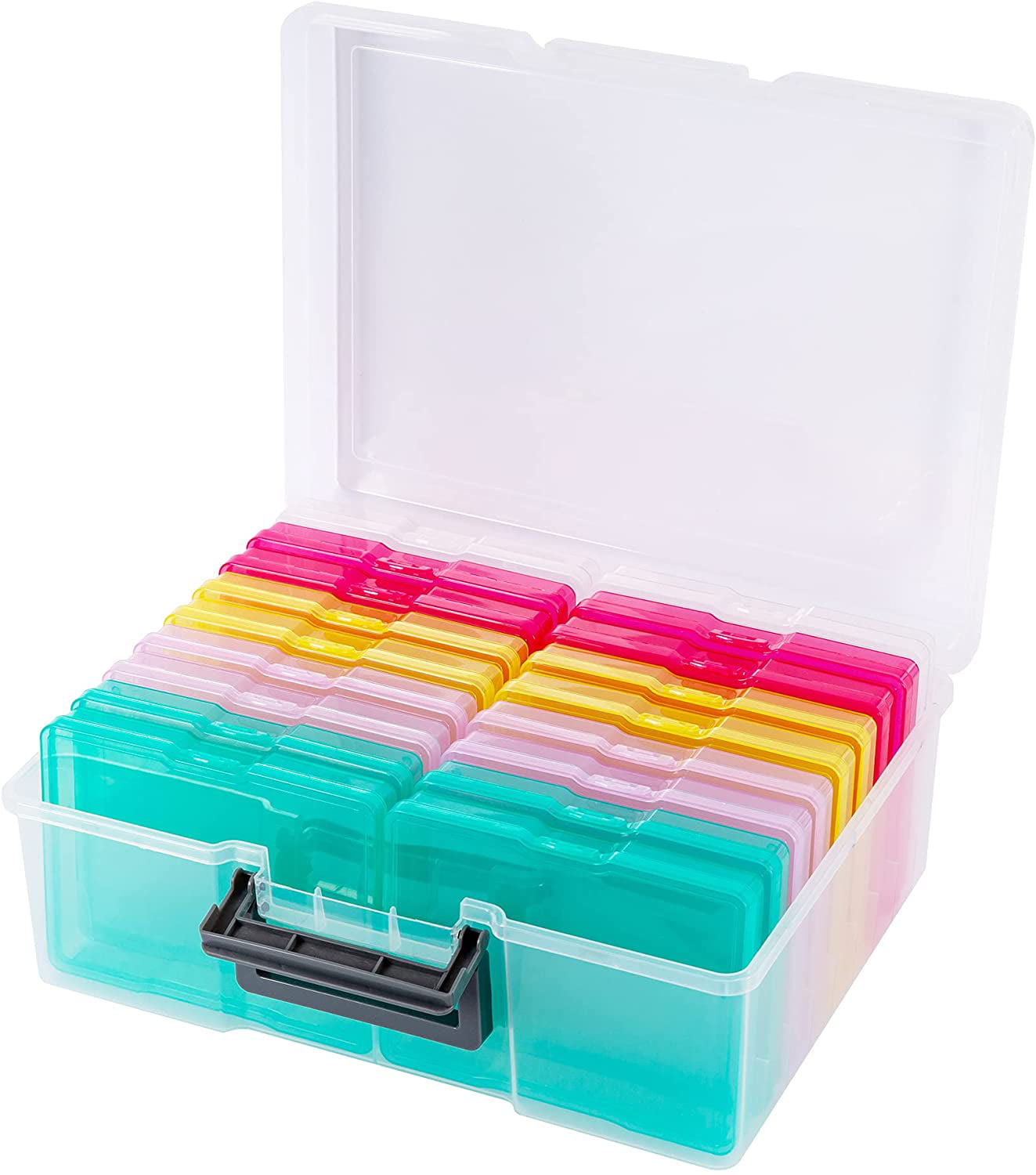 PH PandaHall 2 Boxes Plastic 28 Compartments Bobbin Box Organizers Sewing Bobbins Storage Case 