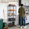 thumbnail image 6 of TAIMASI 5-Tier Metal Storage Shelves, Adjustable Black Organizer Rack with Leveling Feet, 11.8"D x 16.6"W x 53.5"H Storage Shelves for Pantry, Kitchen, Laundry, Bathroom Closet, 6 of 8