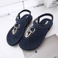 thumbnail image 4 of Sandalias planas bohemias para mujer Sandalias de tiras elásticas antideslizantes para primavera verano, 4 of 8