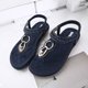 thumbnail image 4 of Sandalias planas bohemias para mujer Sandalias de tiras elásticas antideslizantes para primavera verano, 4 of 8