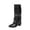 Black, variant on Boots for Women Mid Heel Knee High Boots Pointed Toe Slouch Boots with Metal Buckle Strap for Fall Winter Casual Outdoor Daily Wear