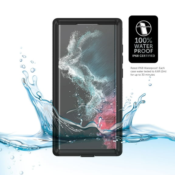 Body Glove Tidal Waterproof Phone Case for Samsung Galaxy S22 Ultra 5G - Black/Clear