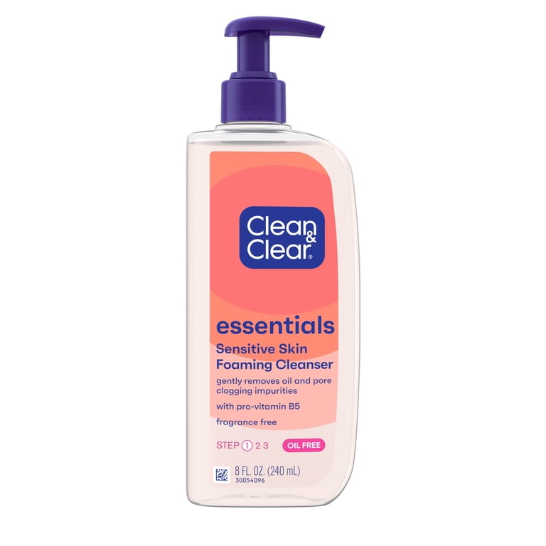 Clean & Clear Essentials Foaming Facial Cleanser, 8 fl. oz, Gentle