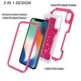 thumbnail image 2 of FIEWESEY Case for iPhone X,3 in1 Layers Hybrid Liquid Heart Shaped Glitter Flowing Quicksand case Clear Soft Shockproof TPU Slim Protective Cover for iPhone X/XS(Red), 2 of 6