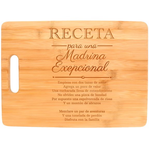 ThisWear Godmom Gifts Receta Para Una Madrina Exepcional Madrina Regalos Big Rectangle Bamboo Cutting Board