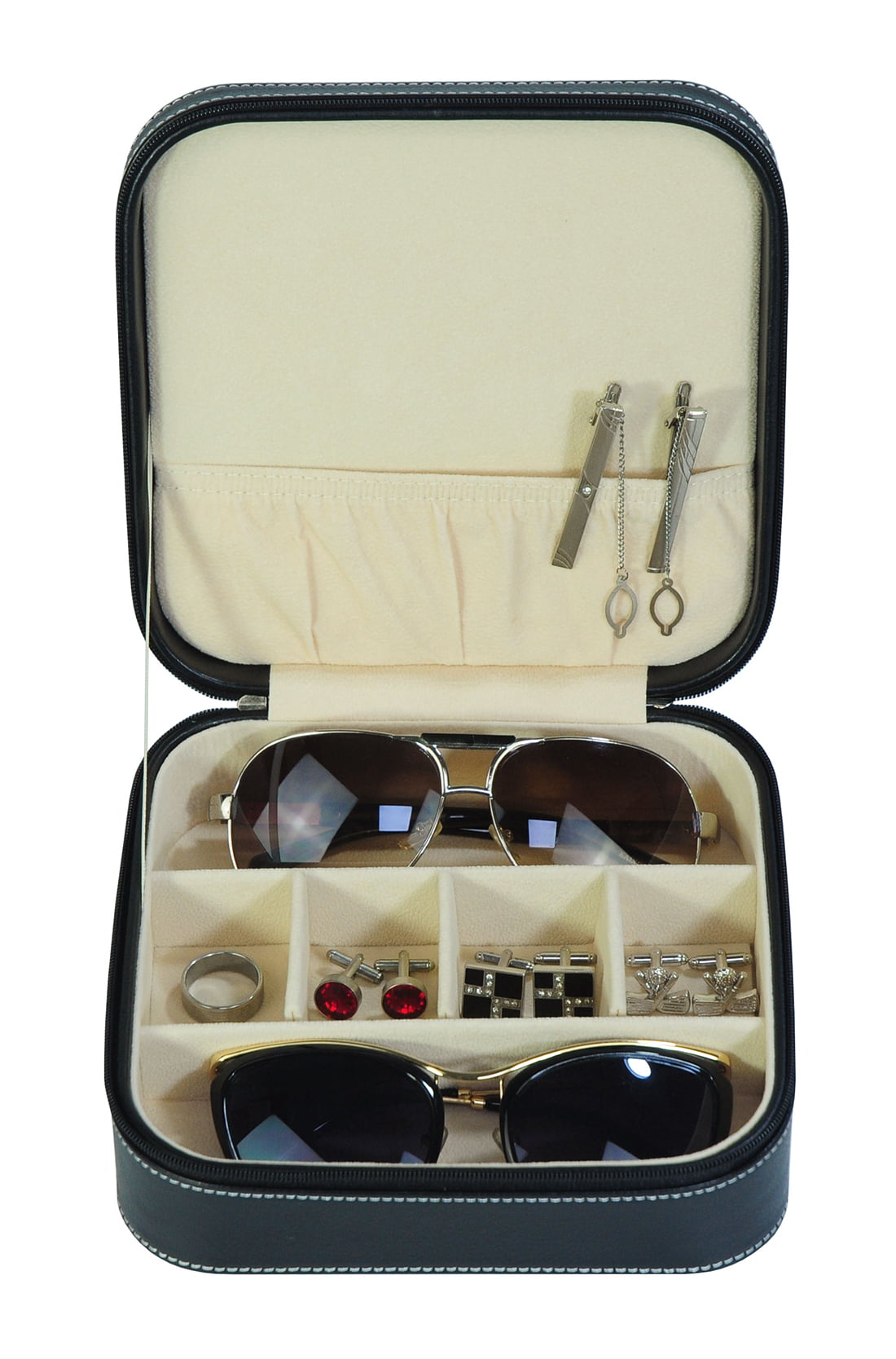  CASE ELEGANCE Saffiano Leather Travel Jewelry Case, Versatile  Travel Jewelry Storage Case, Compact & Stylish Jewelry Organizer