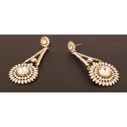 Sunsoul by Touchstone Indian Bollywood Rhinestone bridal chandelier designer jewelry earrings for women in antique gold tone