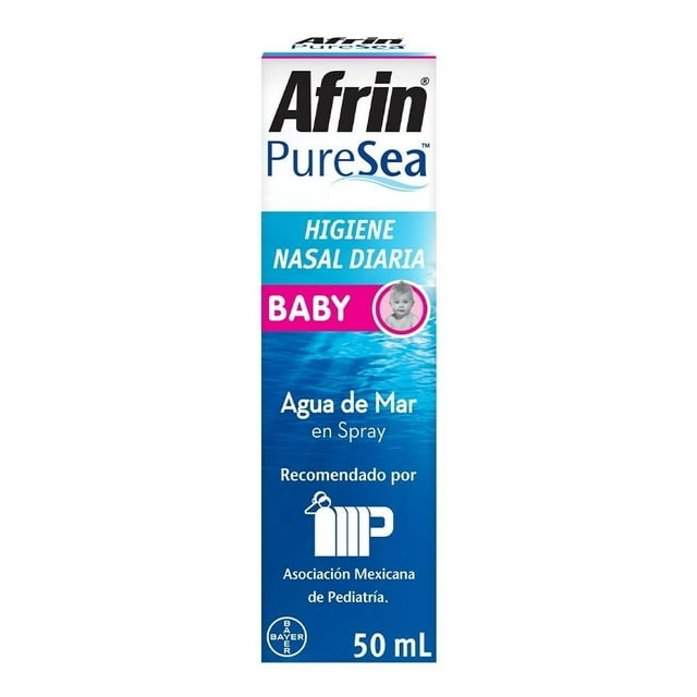 Afrin Agua de mar descongestionante nasal para bebés 100% natural 50 ml