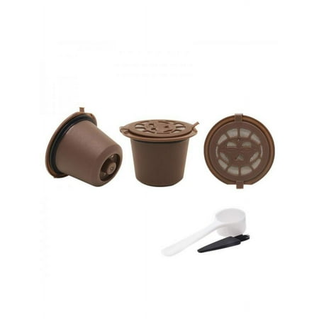 

Topumt Reusable Refillable Coffee Fliter Capsules Pods Spoon For Nespresso Machine