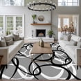 thumbnail image 3 of Rectangle Rug 6x9ft Area Rug,Abstraction Distortion Lines Art Area Rugs for Living Room Bedroom,Black White Gray Floor Mat Non-Slip Non-Shedding Carpet Indoor Accent Rugs, 3 of 9
