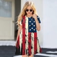 thumbnail image 2 of Quealent Girls 4th of July Dress Toddler Girl American Flag Dresses Patriotic Clothes Independence Day Outfits Pink,3-4 Years, 2 of 4