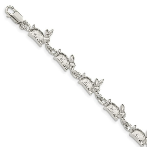 Sterling Silver 7in Rabbits Bracelet