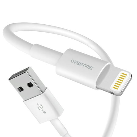 Overtime iPhone Cable Apple MFI Certified | Lightning iPhone Cable 10Ft, Long PVC iPad Cable - White