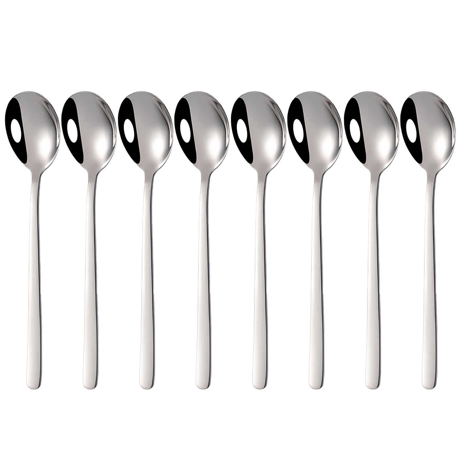 Stainless Steel Stir Spoons Coffee Tea Spoon Flatware Drinking Tools,Stainless Steel Cooking Spoons,Kitchen Tool,Home Supplies,Spoon for Bar Silver