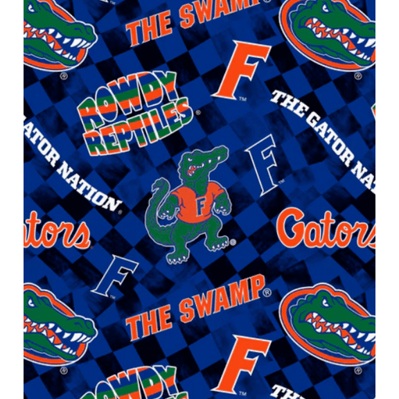 Official Licensed NCAA University of Florida Check Allover Fabric by the Yard