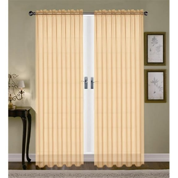 Editex 88PANEL6314 63 in. Monique Voile Panel in Gold