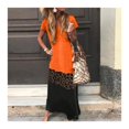 thumbnail image 5 of Vestido de manga larga con estampado de patchwork gris leopardo para mujer, 5 of 5