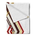 thumbnail image 2 of Modern Soft Flannel Fleece Throw Blanket, Retro Style Diamond Like Border Line Geometrical Artwork Design, Cozy Plush for Indoor and Outdoor Use, 50" x 70", Caramel Brown, by Ambesonne, 2 of 5