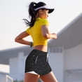 thumbnail image 7 of Pofeuu Spider Web Black Print Women's Athletic Shorts Running Workout Shorts Tummy Control Quick Dry Gym Shorts with Pockets Double layer sports shorts-X-Large, 7 of 7