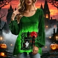 thumbnail image 3 of Sheghy Halloween Costumes for Women Dressy Tops for Women Crew Neck A-Line Button Front for Summer Army Green S, 3 of 7