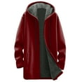 thumbnail image 5 of idosla Women's Zip Up Hoodies Oversized Fleece Long Tunic Y2K Sweatshirts Casual Long Sleeve 2025 Fall Hoodie Jacket Coat (Wine, L), 5 of 5