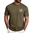 thumbnail image 4 of BUWTTED Men's T Shirts Funny Small Print Casual Short Sleeve Basic Tees Comfortable Breathable Daily Wear Loose Green Shirt L, 4 of 4