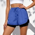 thumbnail image 2 of Mnuaqn Women Running Shorts Flowy Pleated Athletic Shorts Summer High Waisted Tennis Sporty Workout Gym Shorts (Blue, S), 2 of 7