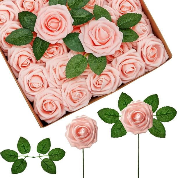 InnoGear 50 Piezas de Rosas Artificiales de Espuma con Tallo