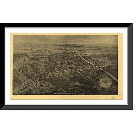 Historic Framed Print, GA Macon 1912 MAP, 17-7/8" x 21-7/8"