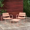 thumbnail image 3 of Noble House Cowan 3 Piece Outdoor Conversation Set in Matte Coral, 3 of 18