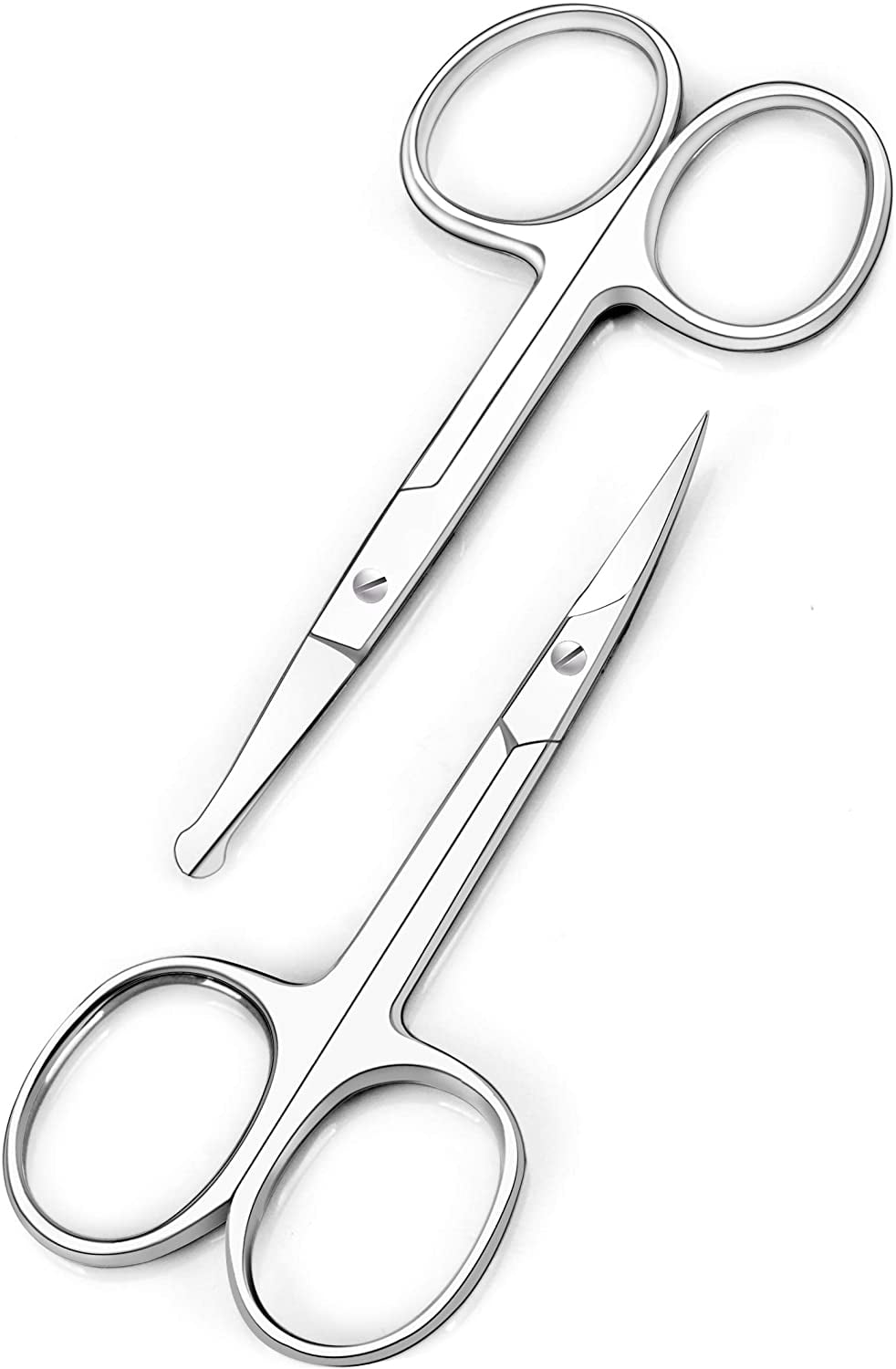 Curved and Rounded Facial Hair Scissors for Men Mustache, Nose Hair
