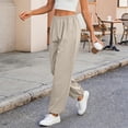 thumbnail image 5 of BUIGTTKLOP Cargo Joggers for Women High Waisted Casual Pants Baggy Loose Fitted Summer Pants with Pockets, 5 of 6