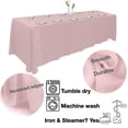 thumbnail image 2 of Urby 1pcs Pink Extra Large Rectangle Tablecloth Linen for 8ft Folding Fable, 90" x 156", 2 of 5
