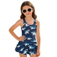 thumbnail image 2 of FUIALDOLG Cute Shark Ocean Animal Print Swimwear Girl One Piece Swimsuit with Skirt Age 3-14,Sleeveless Tank Tops Swimsuit for Holiday Party Pool Parties,12-13Y, 2 of 7