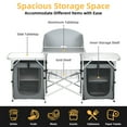 thumbnail image 3 of Costway Folding Portable Aluminum Camping Grill Table w/ Storage Organizer Windscreen Grey, 3 of 9