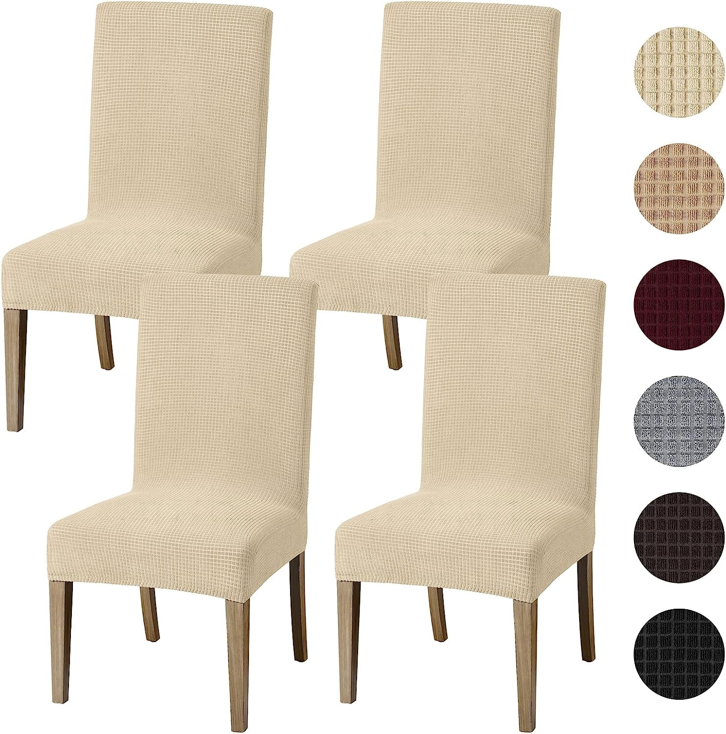 DEFNES Dining Room Chair Covers Set of 4, Removable Washable Kitchen