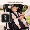 thumbnail image 4 of Vomeast Double Stroller, Foldable Travel Baby Stroller, Sit and Stand, Lockable Front Wheels, Dual Rear Brakes, Black, 4 of 13