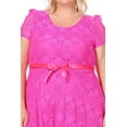 thumbnail image 5 of Women's Plus Size Lace Short Sleeve Party Midi Dress, 5 of 6