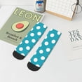 thumbnail image 7 of Naloa Sky Blue And White Polka Dot Ankle Socks for Women Non Slip Socks No Show Socks Classic Low Cut Casual Socks Casual Socks, 7 of 7