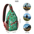 thumbnail image 5 of Sling Backpack,Green Christmas Snowman Pattern Sling Bag with Water Bottle Holder,Waterproof Sling Bag for Men/Women with Headphone Jack for Hiking,Travel, 5 of 6