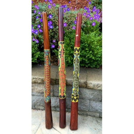 Didgeridoo Percussion Musical Instrument Handpainted Teak Wood- 52
