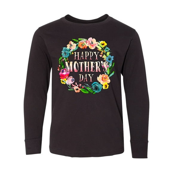 Inktastic Happy Mother's Day- flowers Long Sleeve Youth T-Shirt