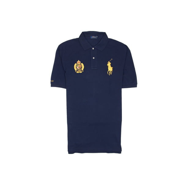 Polo Ralph Lauren Mens Large Crest Polo Pony Polo Shirt (4X Big, 4XB, Navy)  