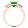 thumbnail image 4 of Clara Pucci 14K Rose Gold Solid Gold Emerald Three-Stone Anniversary Ring for Women - 4 cttw Square Emerald Cut, 4 of 7