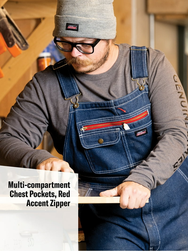 Genuine Dickies Men's Durable Heavyweight Cotton Bib Overalls with